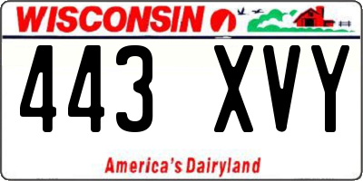 WI license plate 443XVY