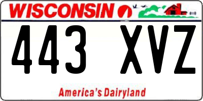WI license plate 443XVZ