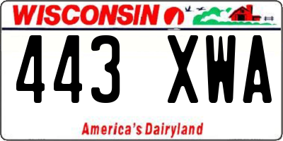 WI license plate 443XWA