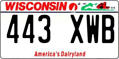 WI license plate 443XWB