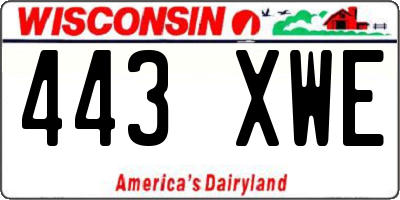 WI license plate 443XWE