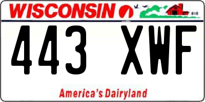 WI license plate 443XWF