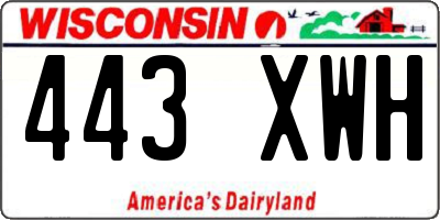 WI license plate 443XWH