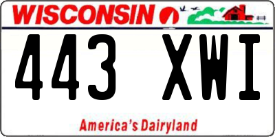 WI license plate 443XWI