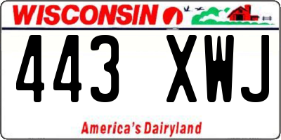 WI license plate 443XWJ