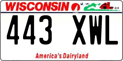 WI license plate 443XWL