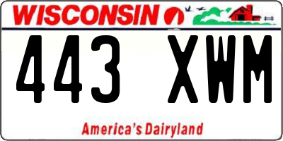 WI license plate 443XWM