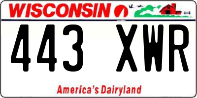 WI license plate 443XWR