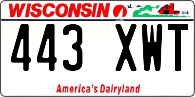 WI license plate 443XWT