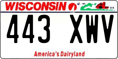 WI license plate 443XWV