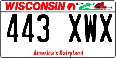 WI license plate 443XWX