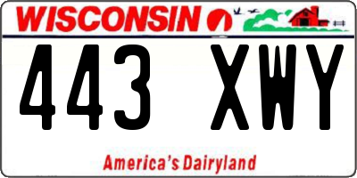 WI license plate 443XWY