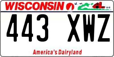 WI license plate 443XWZ