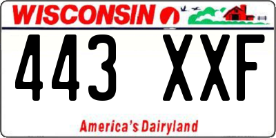 WI license plate 443XXF