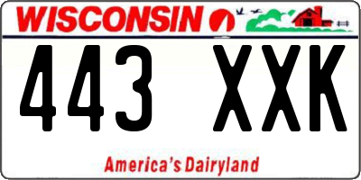 WI license plate 443XXK