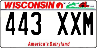 WI license plate 443XXM