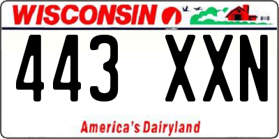 WI license plate 443XXN