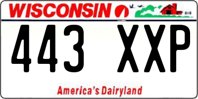 WI license plate 443XXP