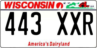 WI license plate 443XXR