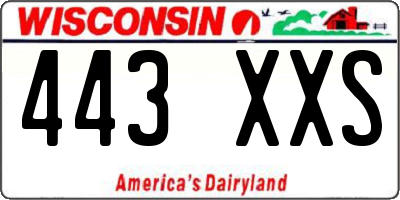 WI license plate 443XXS