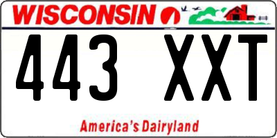 WI license plate 443XXT