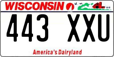 WI license plate 443XXU