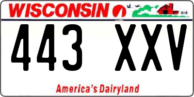 WI license plate 443XXV