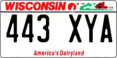 WI license plate 443XYA