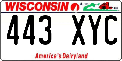 WI license plate 443XYC
