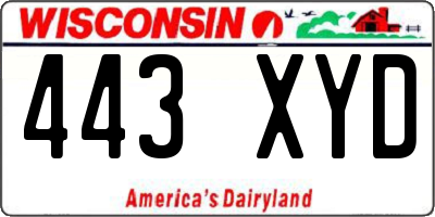 WI license plate 443XYD