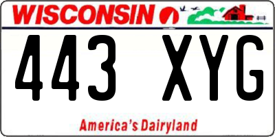 WI license plate 443XYG
