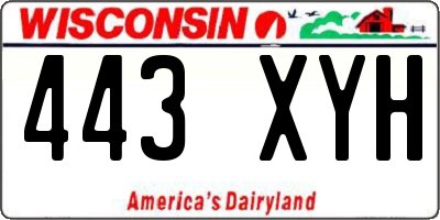 WI license plate 443XYH