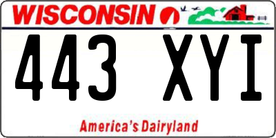 WI license plate 443XYI