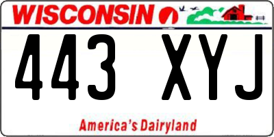 WI license plate 443XYJ