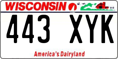 WI license plate 443XYK
