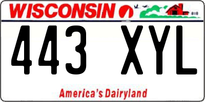 WI license plate 443XYL