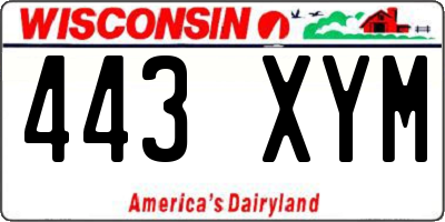 WI license plate 443XYM