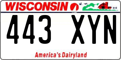 WI license plate 443XYN
