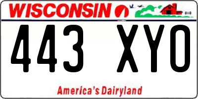 WI license plate 443XYO