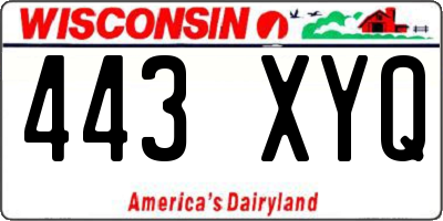 WI license plate 443XYQ