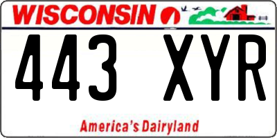 WI license plate 443XYR