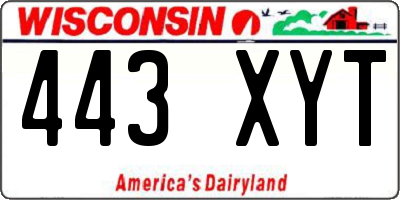 WI license plate 443XYT