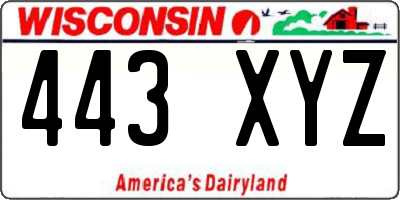 WI license plate 443XYZ