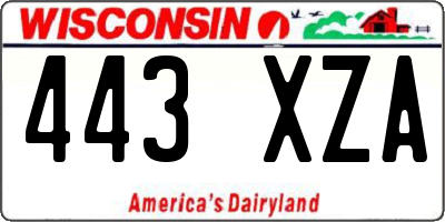 WI license plate 443XZA