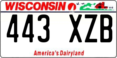 WI license plate 443XZB