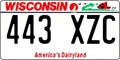 WI license plate 443XZC