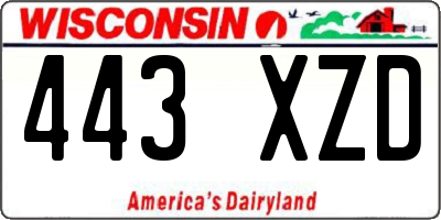 WI license plate 443XZD