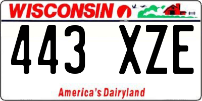 WI license plate 443XZE