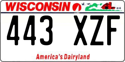 WI license plate 443XZF