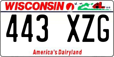 WI license plate 443XZG